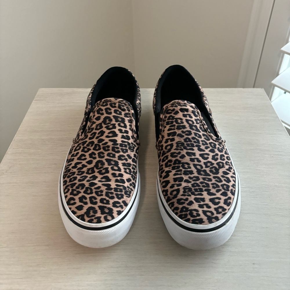 Cheetah Print slip on vans